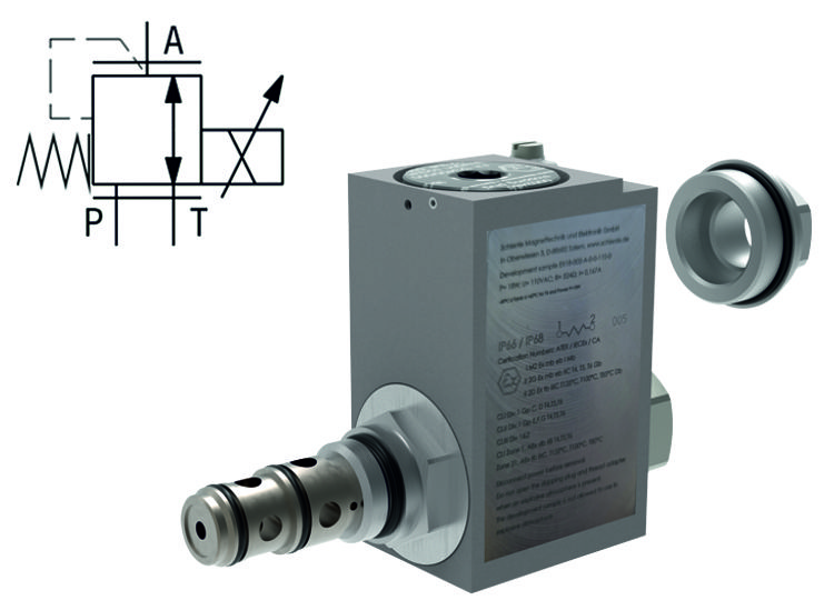 Proportional Pressure Control Valves, Reducing - Relieving, Direct Acting, protection "d"