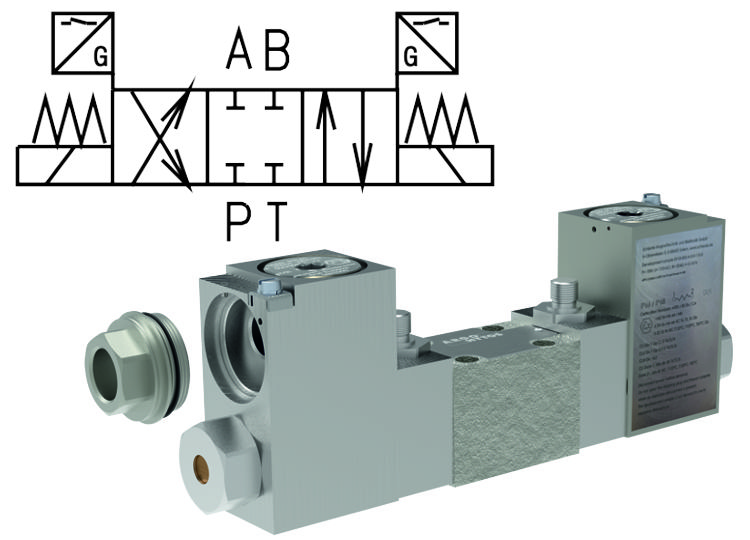 4/2 and 4/3 Directional Control Valves, Solenoid Operated, Spool Position Monitoring, protection ”d”